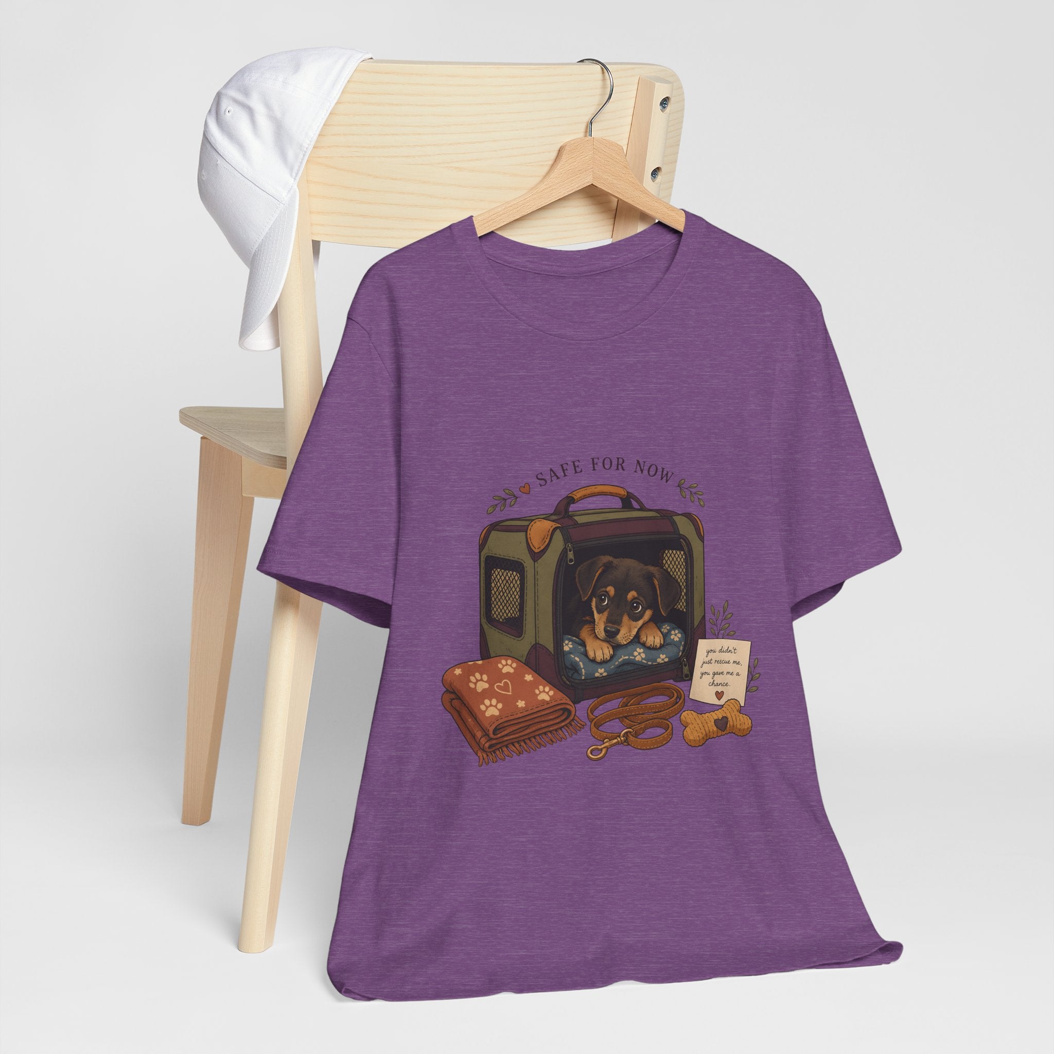 "Safe For Now" T-Shirt — Heartfelt Foster Puppy Graphic Tee