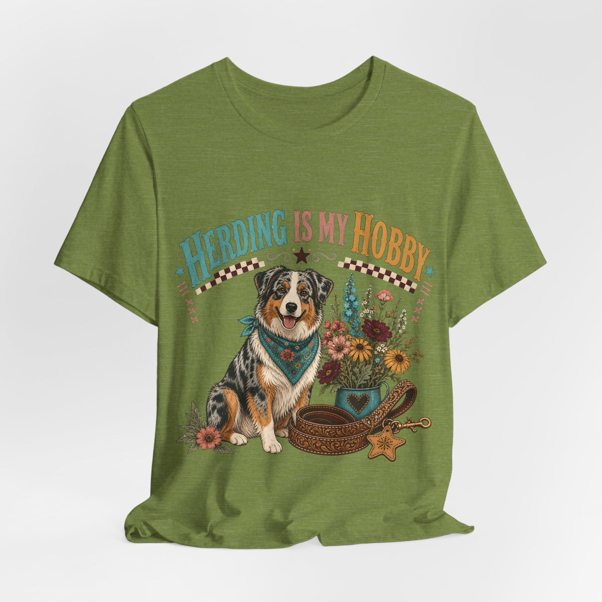 "Herding Is My Hobby" Australian Shepherd T-Shirt — Retro Dog Lover Graphic Tee
