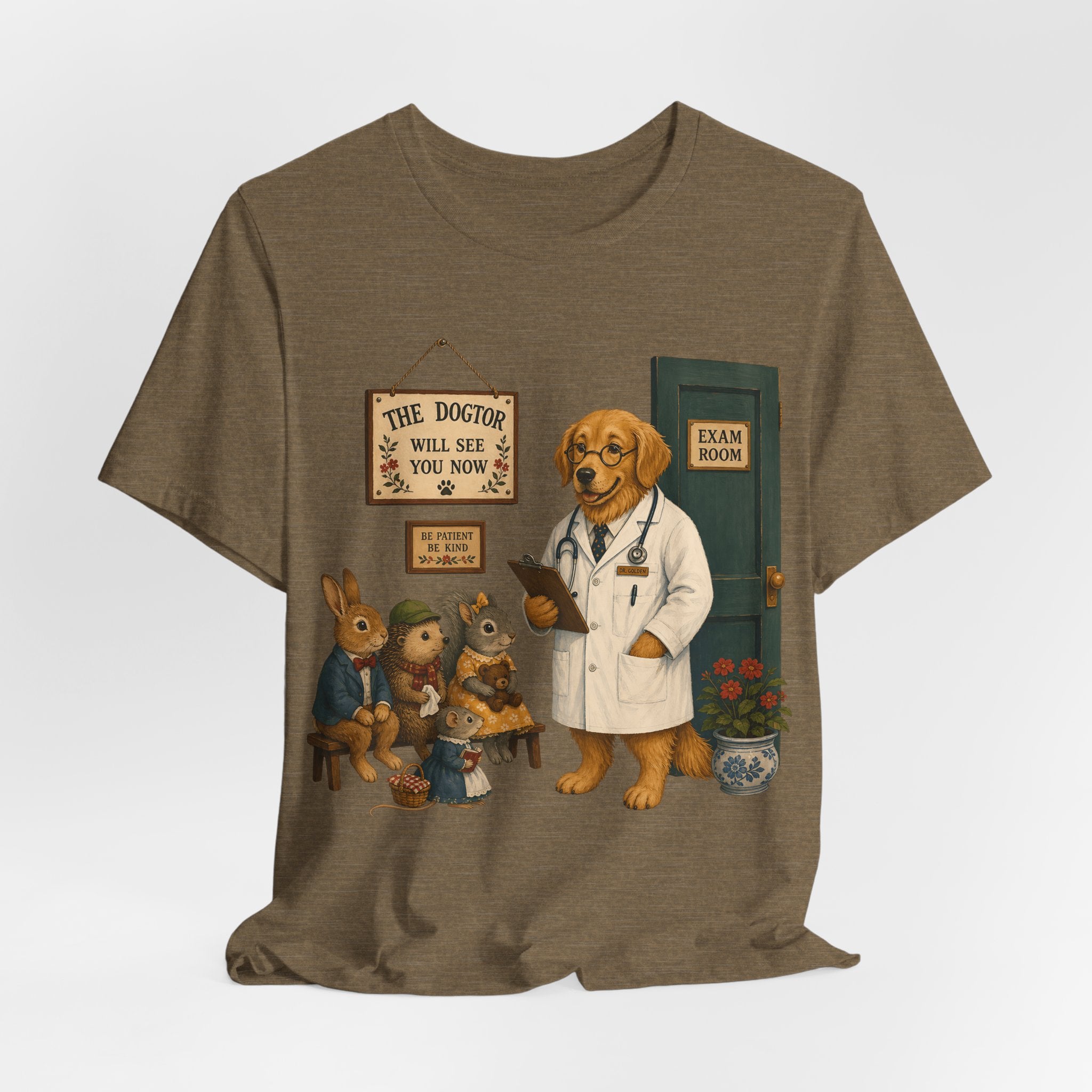Dog Doctor Tee — Vintage Veterinary Illustration T-Shirt (The Doctor Will See You Now)
