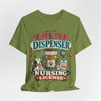 Treat Dispenser Nursing License Tee — Nurse Dog Mom T-Shirt