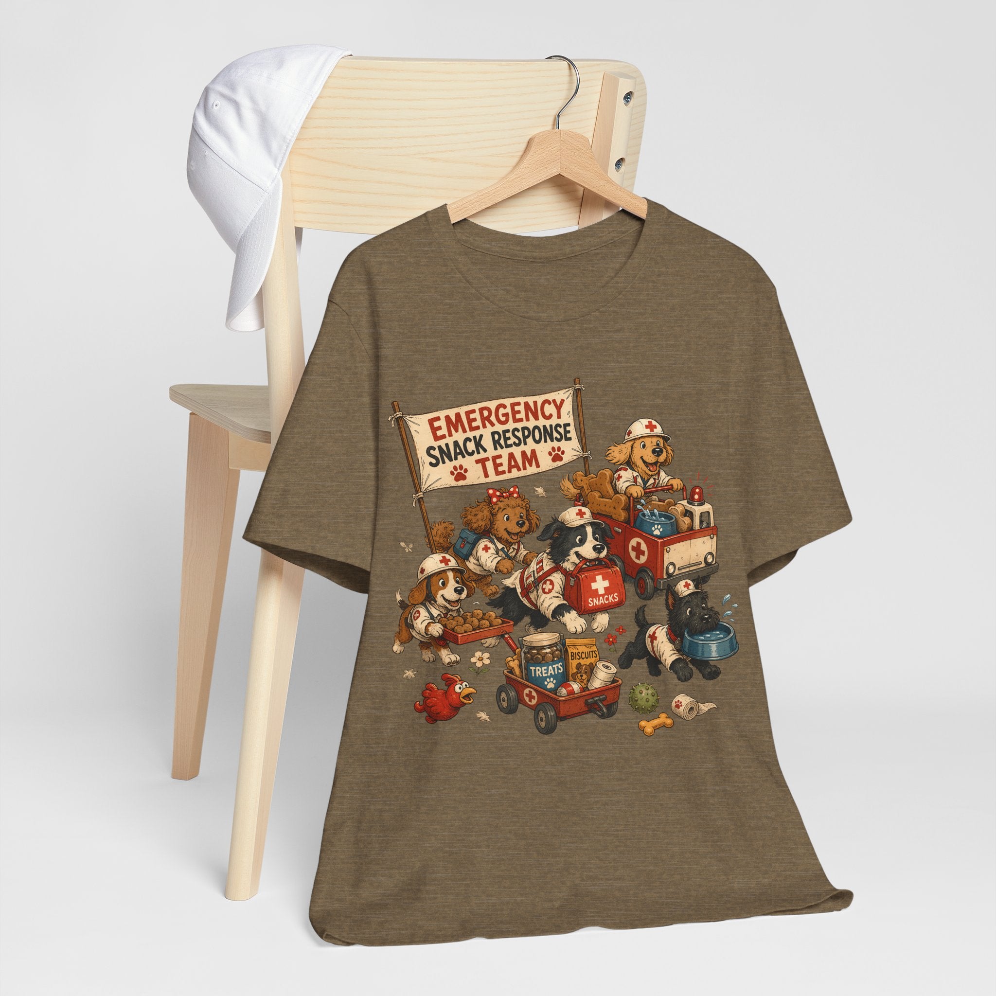 Emergency Snack Response Team T‑Shirt — Cute Rescue Dogs Graphic Tee