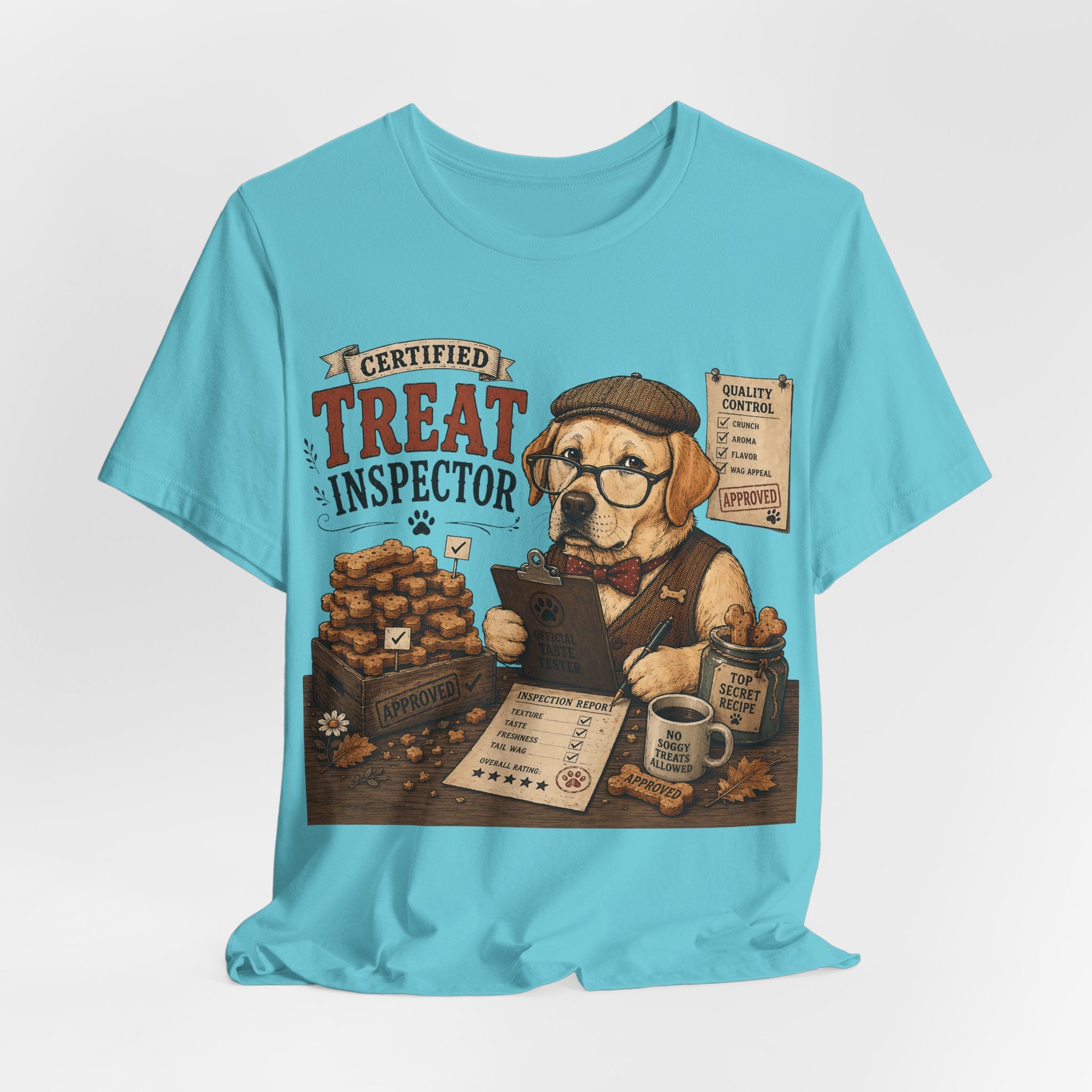 Certified Treat Inspector T-Shirt — Cute Retro Dog Cookie Inspector Tee