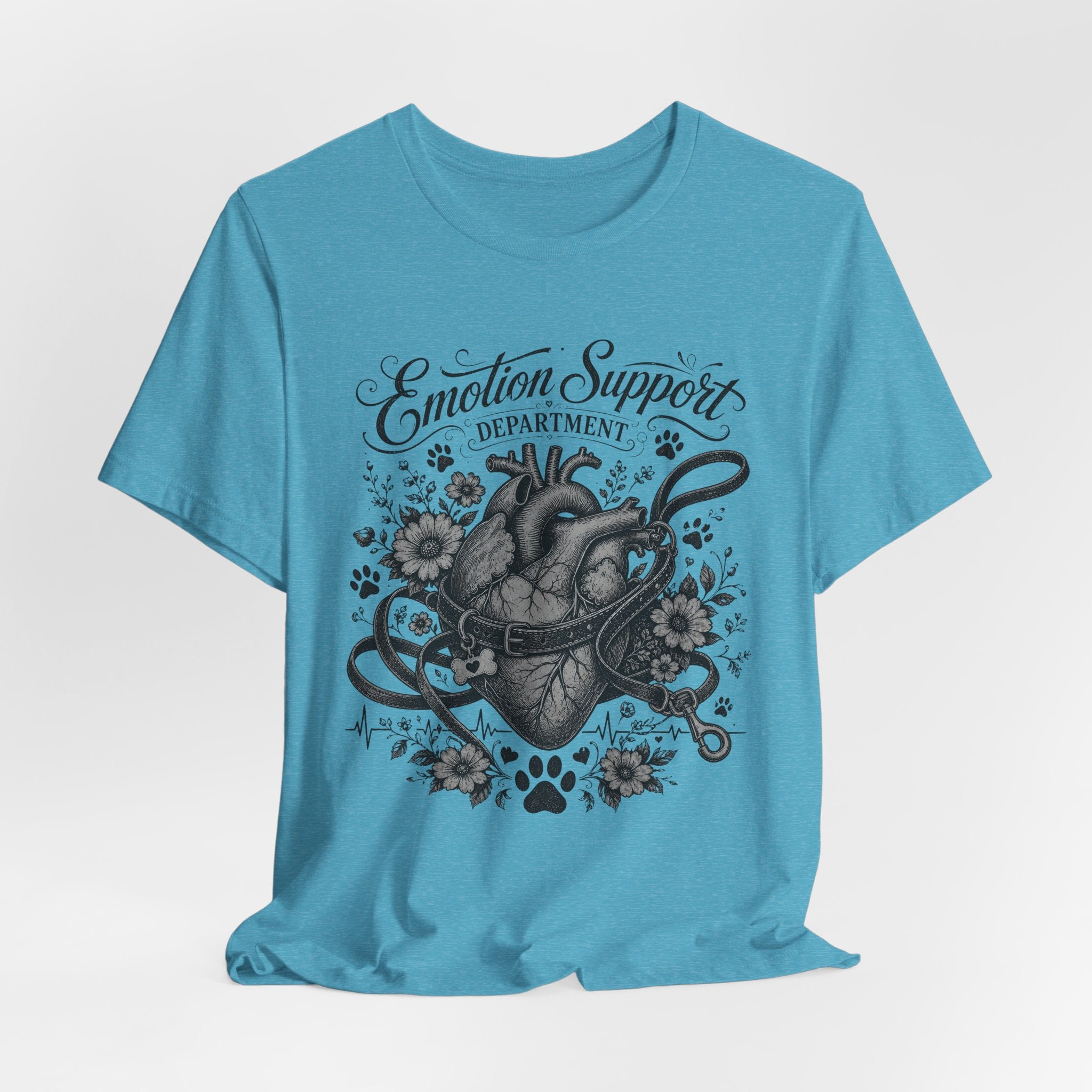 Emotion Support Department Tee — Anatomical Heart Floral Graphic Shirt