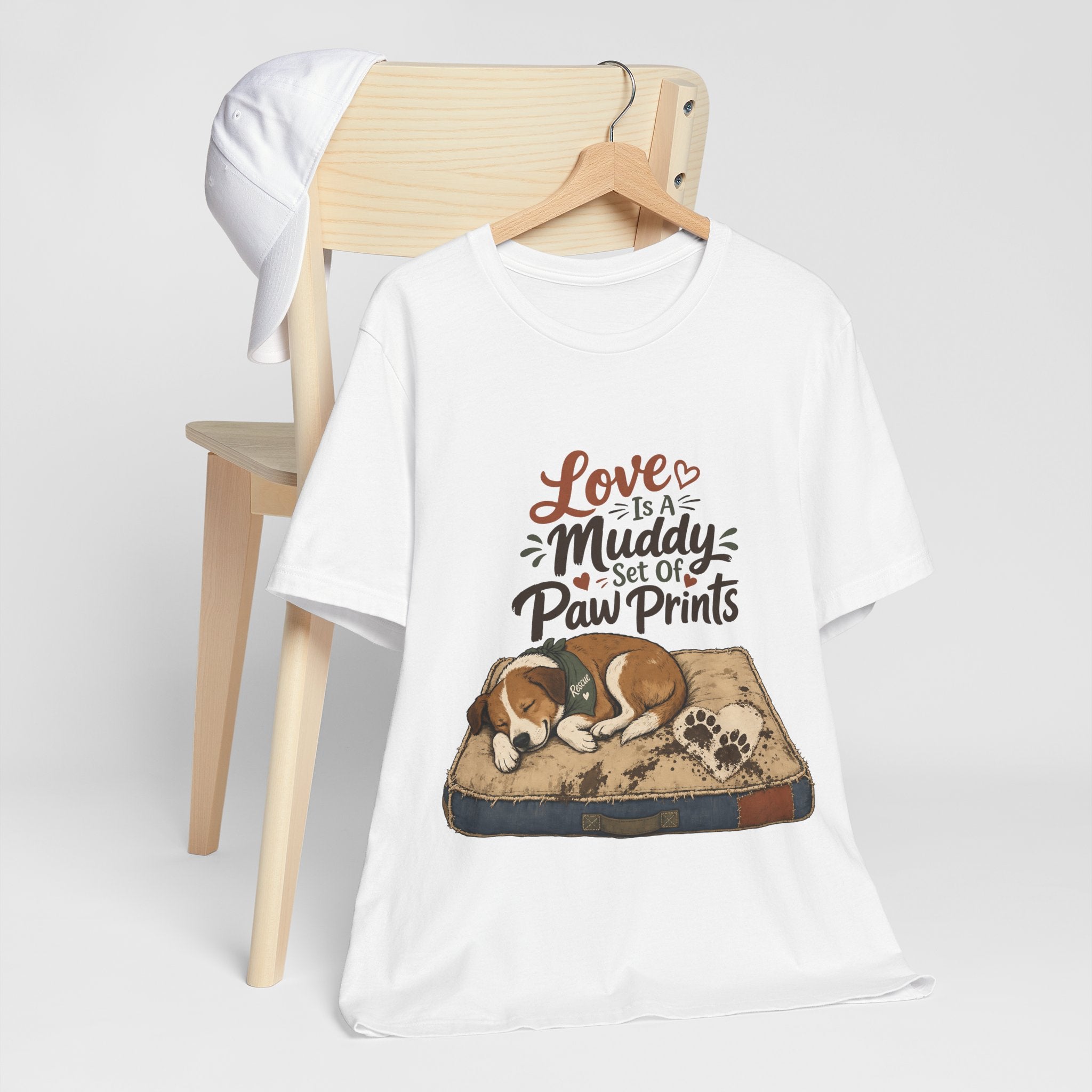 "Love Is A Muddy Set Of Paw Prints" Dog Lover T-Shirt — Dog Mom Graphic Tee