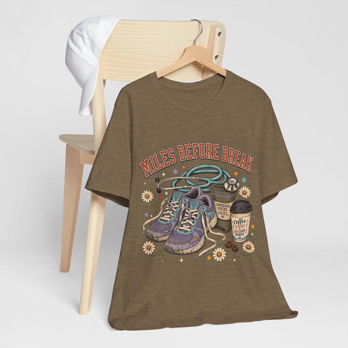 "Miles Before Break" Nurse T-Shirt — Funny Nurse Graphic Tee