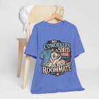 "My Coworkers Shed Less Than My Roommate" Nurse T-Shirt — Dog Mom Nurse Graphic Tee