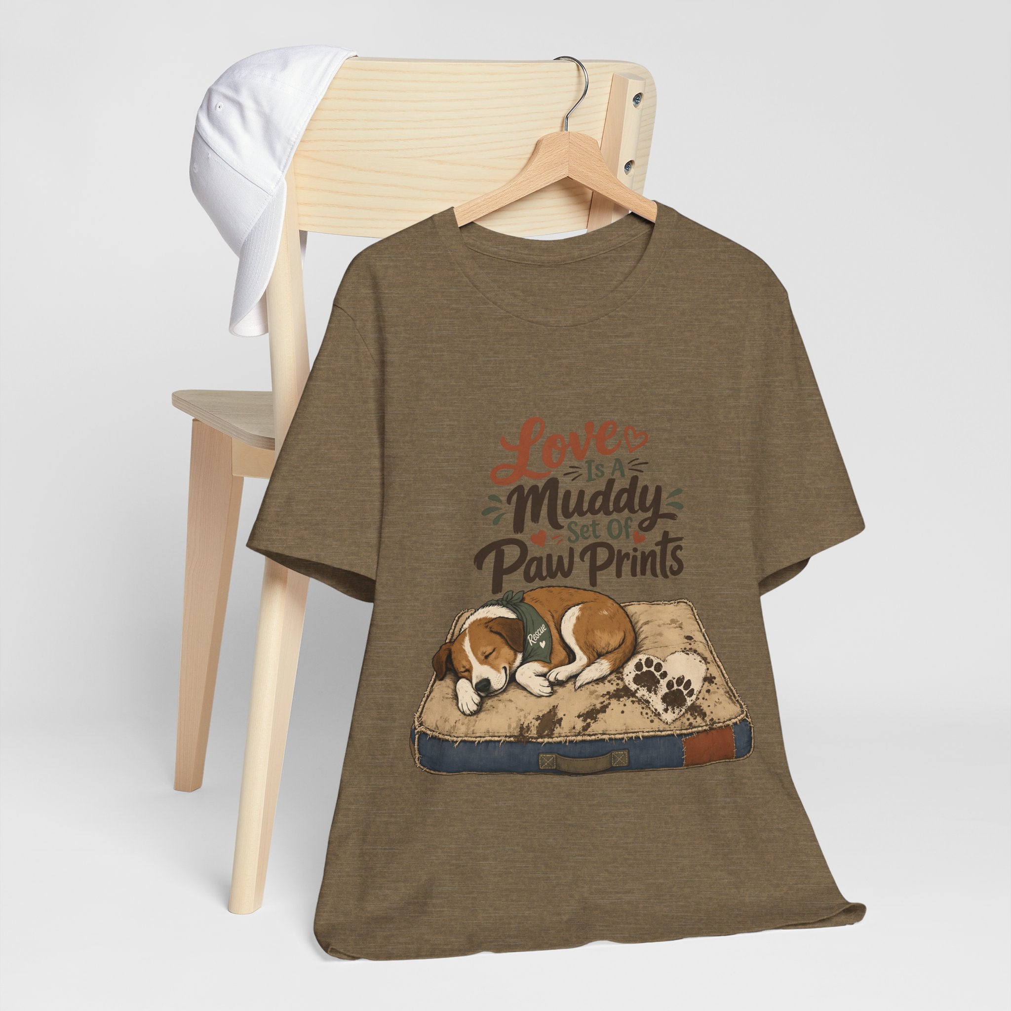 "Love Is A Muddy Set Of Paw Prints" Dog Lover T-Shirt — Dog Mom Graphic Tee