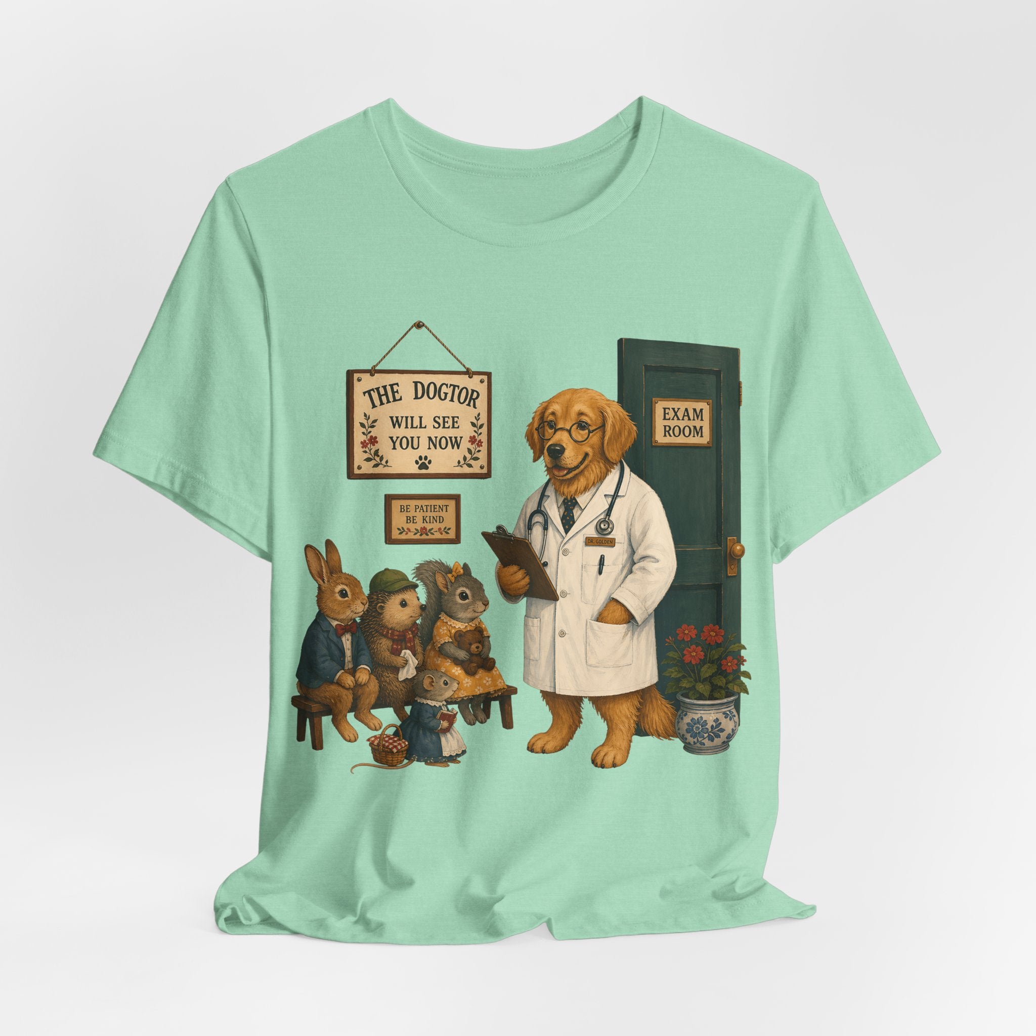 Dog Doctor Tee — Vintage Veterinary Illustration T-Shirt (The Doctor Will See You Now)