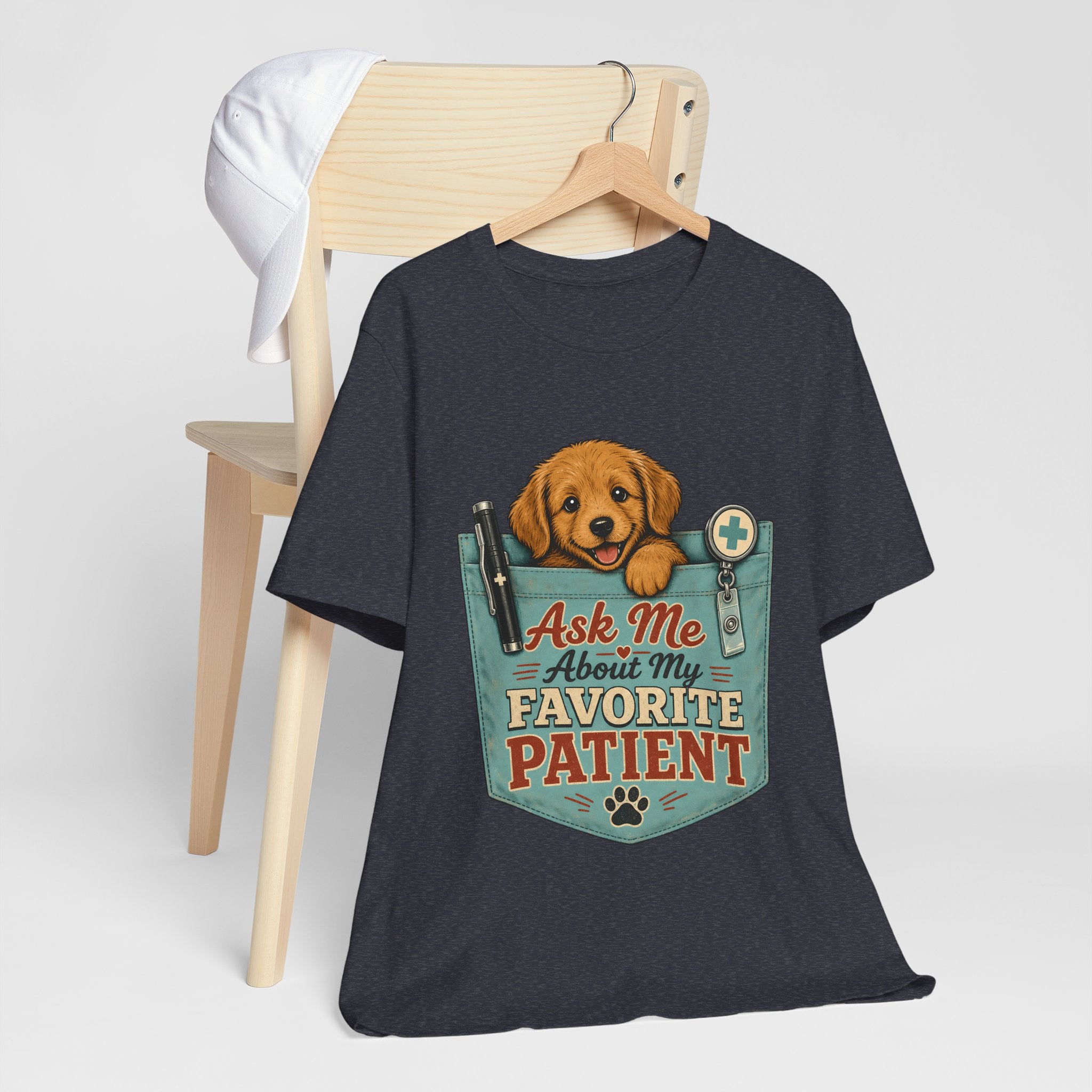 "Ask Me About My Favorite Patient" Nurse T-Shirt — Dog Mom Nurse Graphic Tee