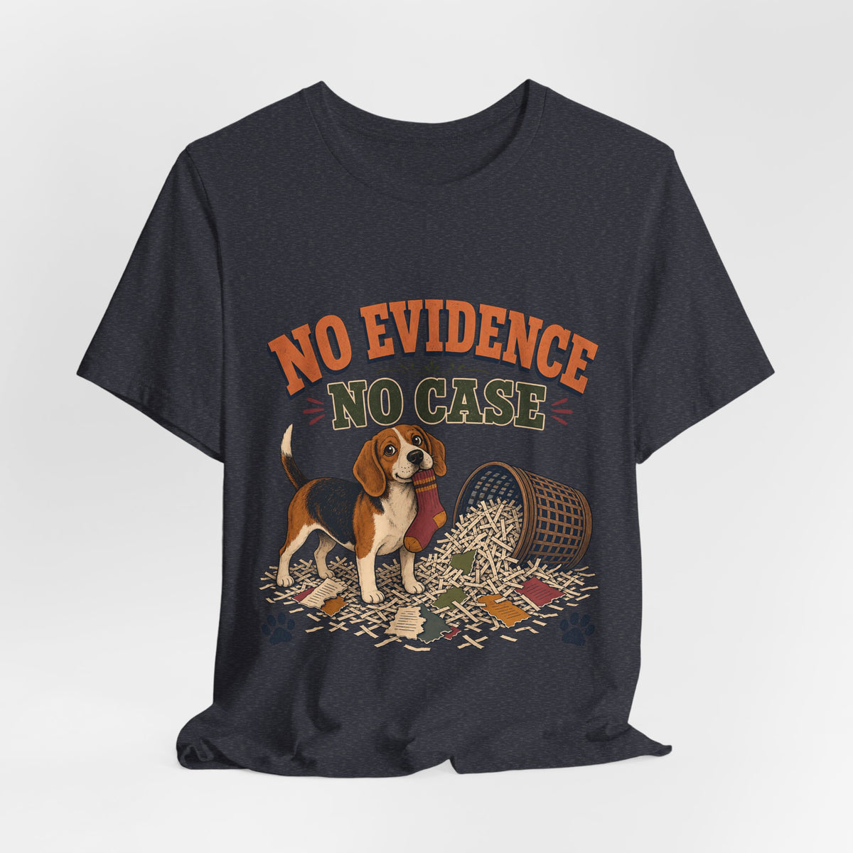 "No Evidence No Case" Beagle T-Shirt — Funny Beagle Mom Graphic Tee