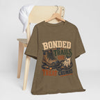"Bonded By Trails And Treat Crumbs" Dog Lover T-Shirt — Hiking Dog Graphic Tee