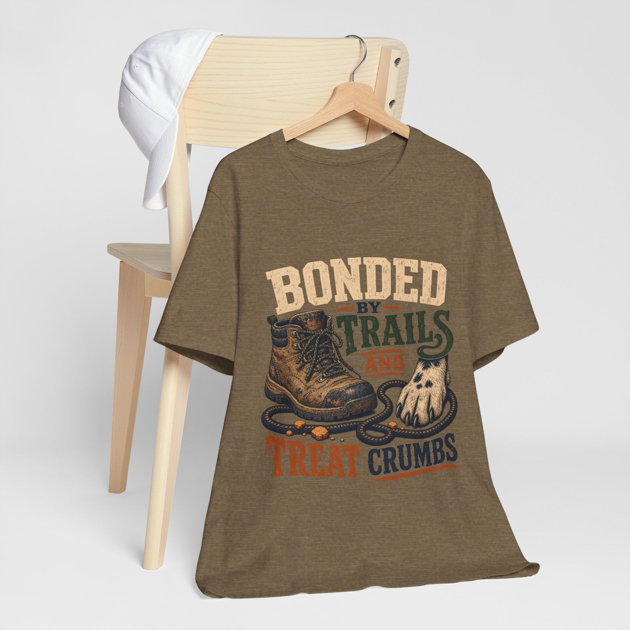 "Bonded By Trails And Treat Crumbs" Dog Lover T-Shirt — Hiking Dog Graphic Tee