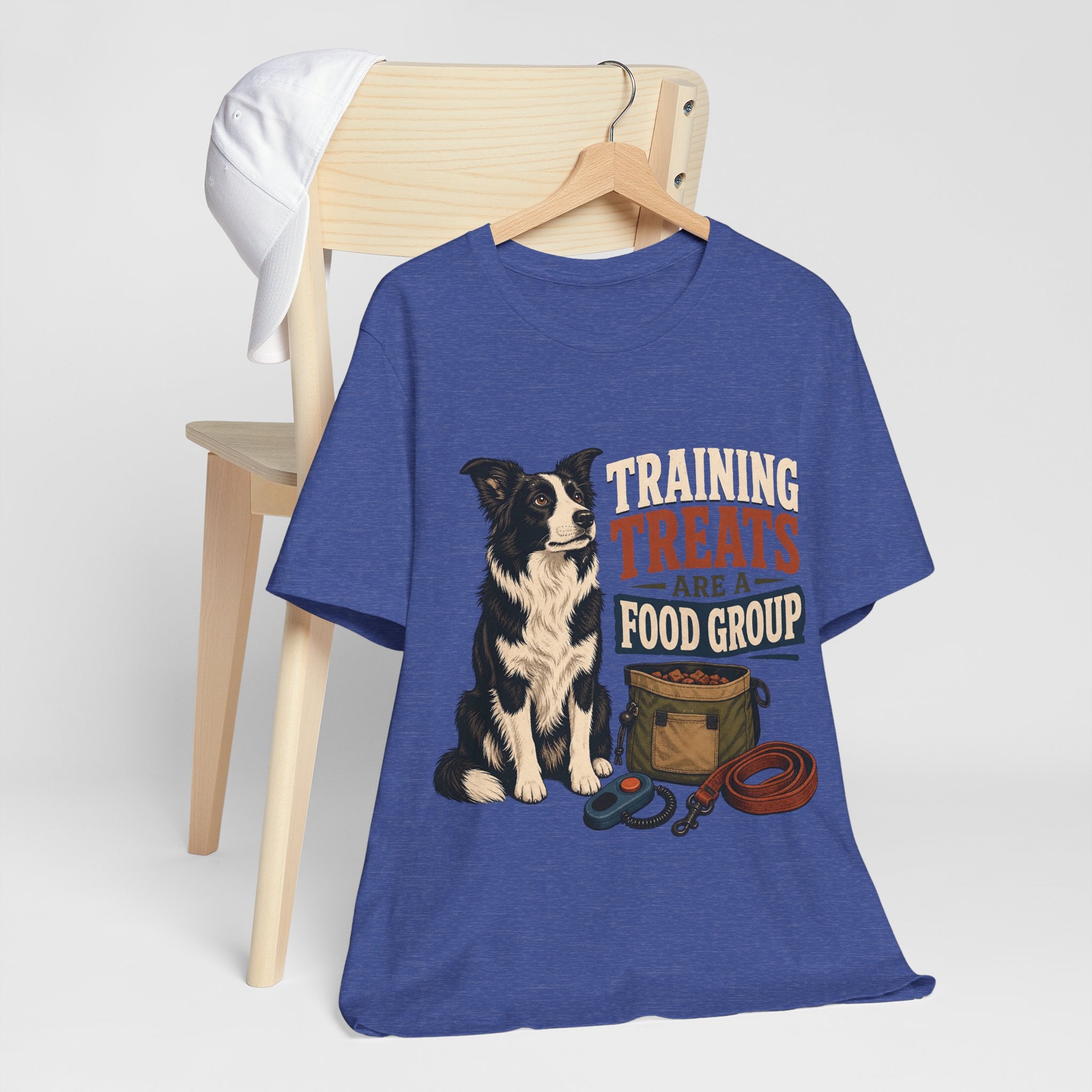 "Training Treats Are A Food Group" Dog Lover T-Shirt — Funny Dog Graphic Tee