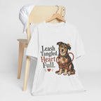 "Leash Tangled, Heart Full" Dog Lover T-Shirt — Dog Mom Graphic Tee
