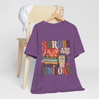 "Scrubs Are My Uniform" Retro Nurse T-Shirt — Funny Nurse Graphic Tee