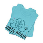 Nurse Brain Dog Mom Heart T‑Shirt - Cute Nurse & Dog Mom Graphic Tee