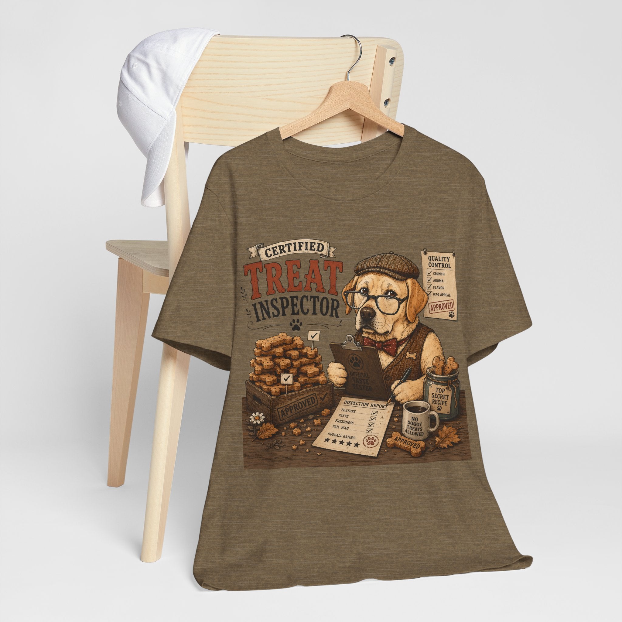 Certified Treat Inspector T-Shirt — Cute Retro Dog Cookie Inspector Tee