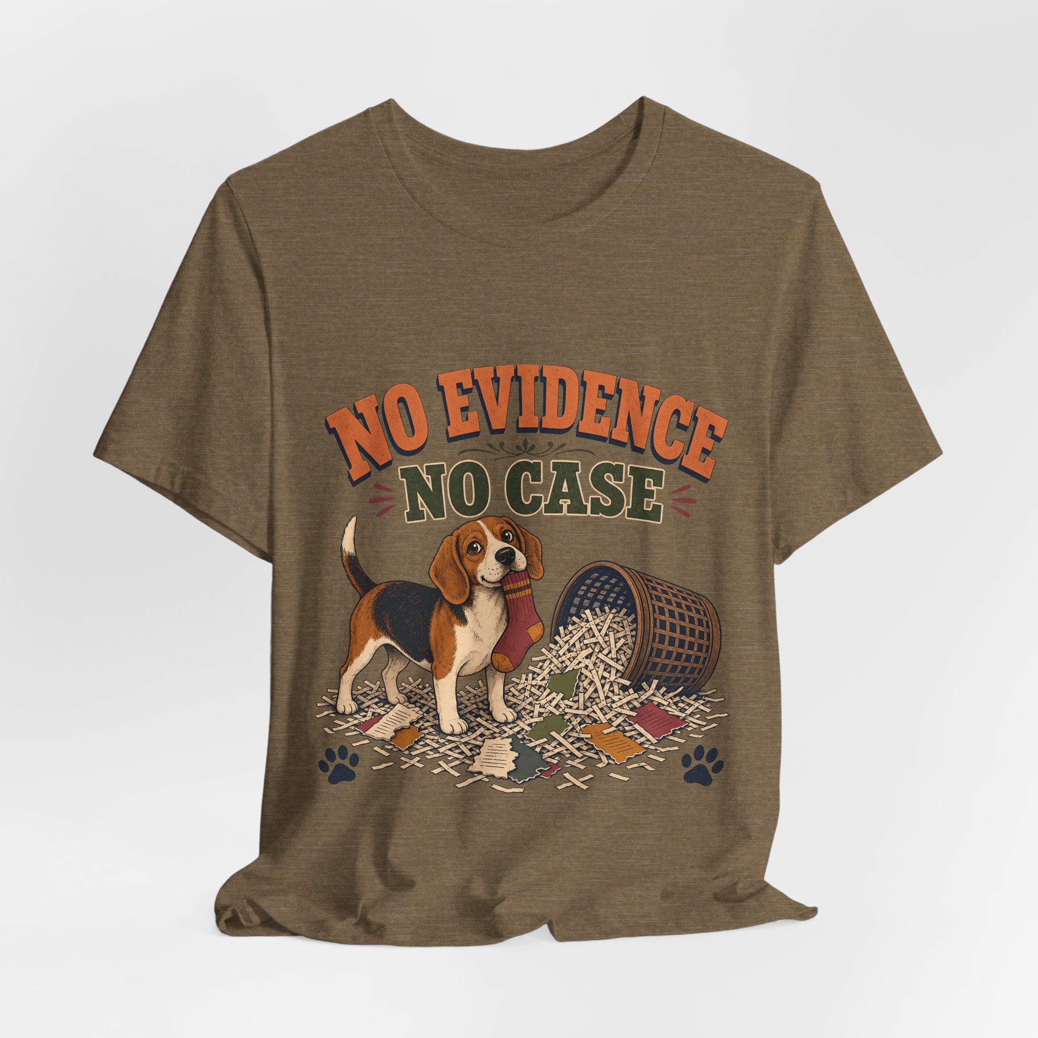 "No Evidence No Case" Beagle T-Shirt — Funny Beagle Mom Graphic Tee
