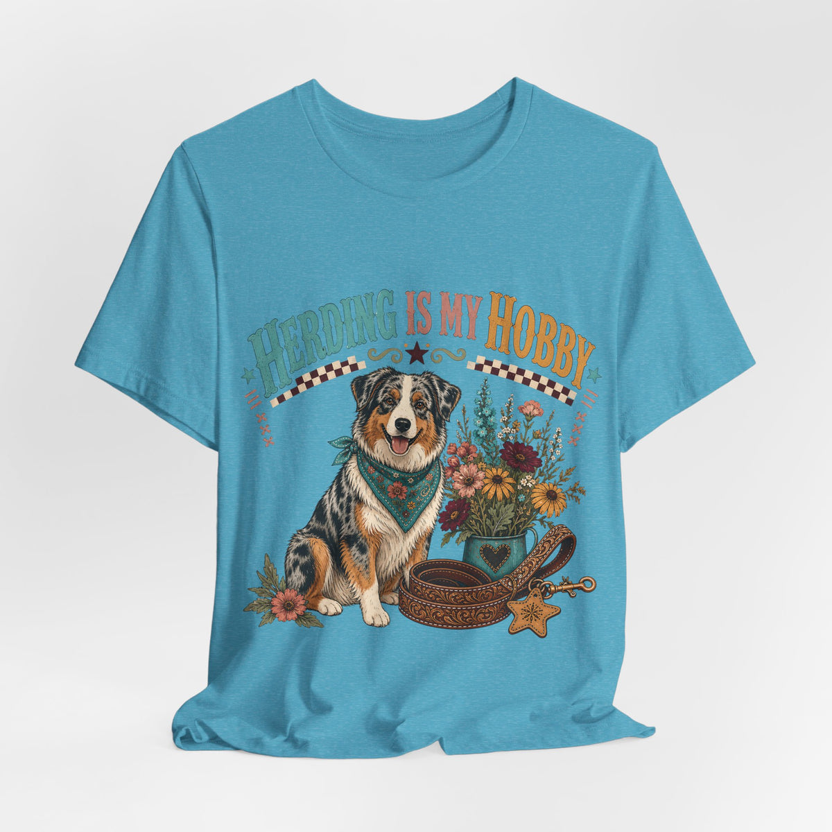 "Herding Is My Hobby" Australian Shepherd T-Shirt — Retro Dog Lover Graphic Tee