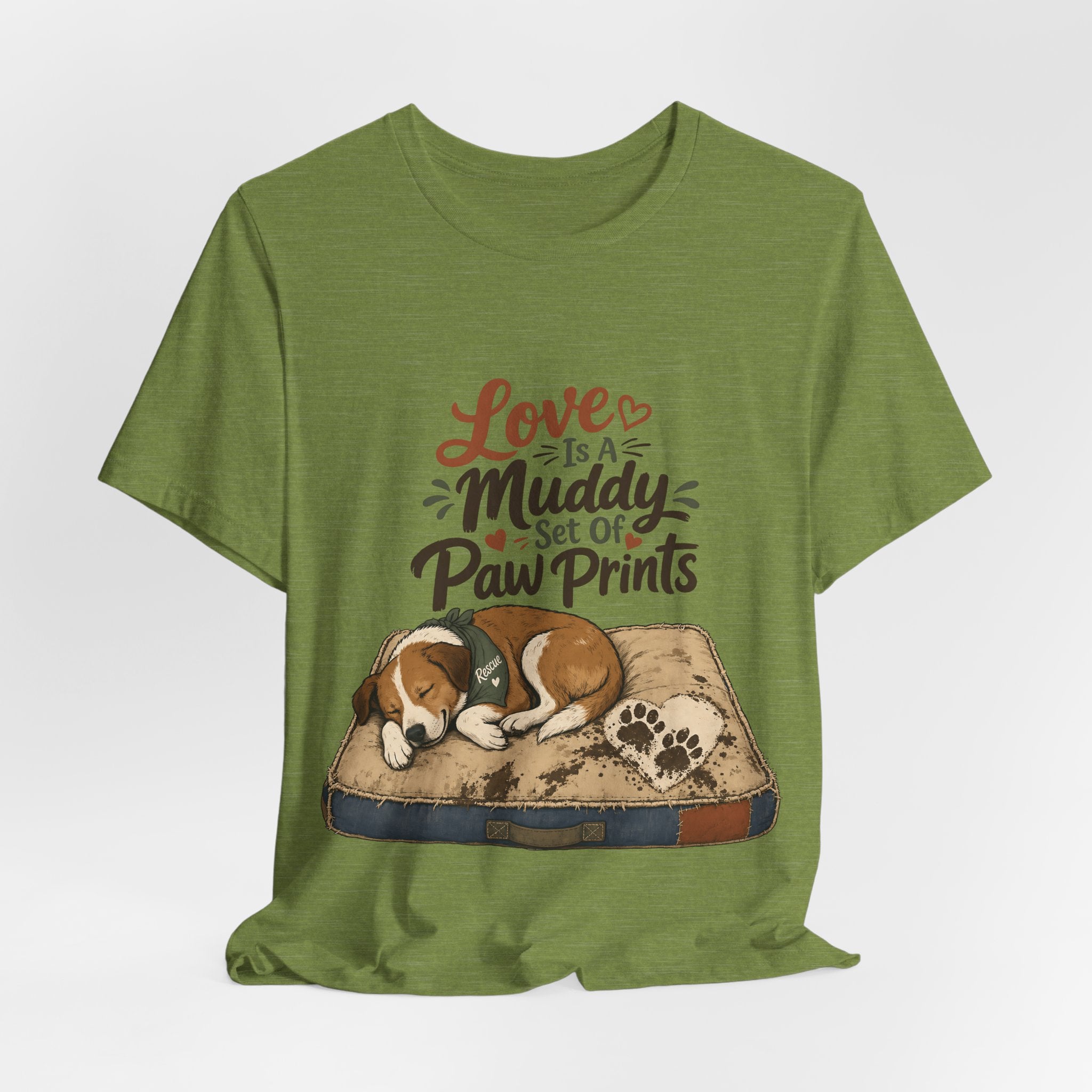 "Love Is A Muddy Set Of Paw Prints" Dog Lover T-Shirt — Dog Mom Graphic Tee