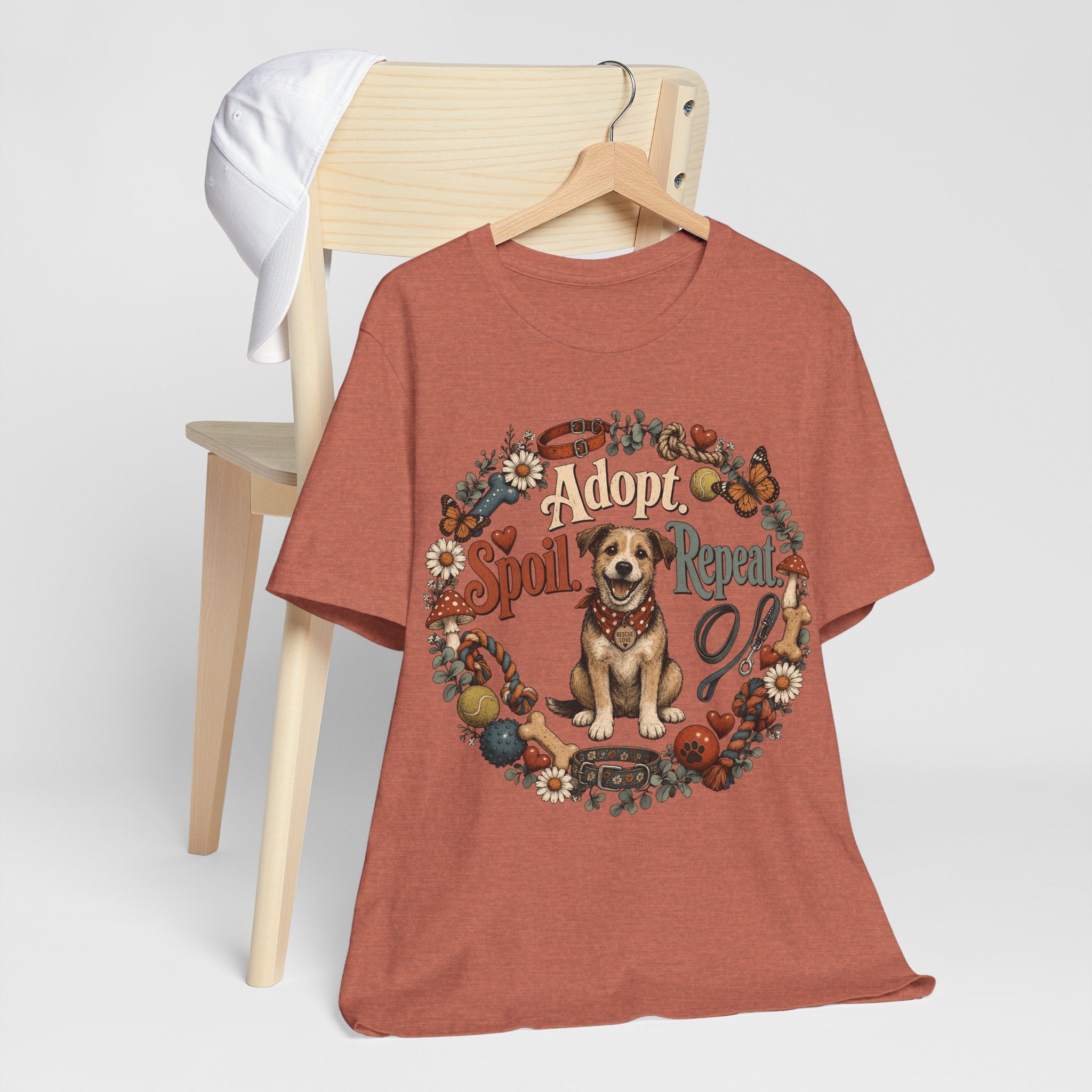 Adopt Spoil Repeat Dog T-Shirt – Cute Rescue Puppy Rescue Lover Tee