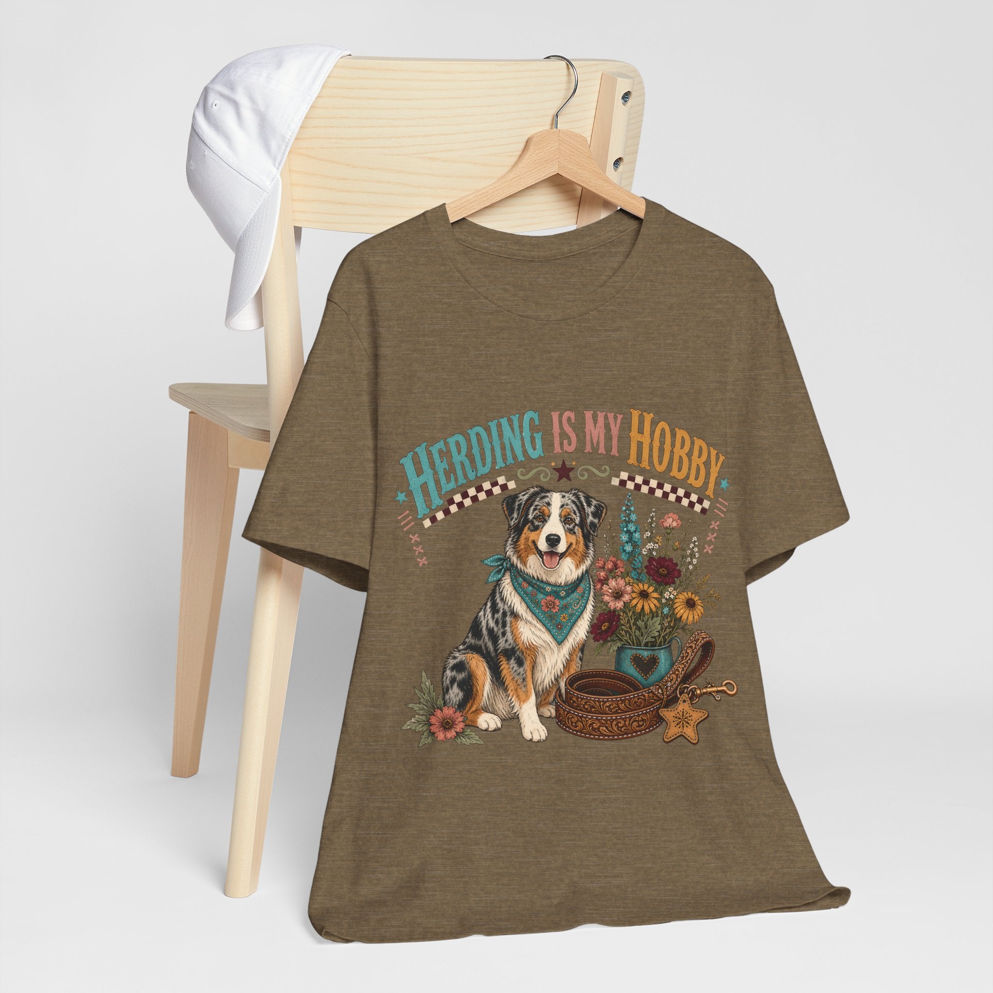 "Herding Is My Hobby" Australian Shepherd T-Shirt — Retro Dog Lover Graphic Tee