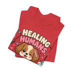 Healing Humans, Spoiling Dogs T‑Shirt — Cute Veterinary Nurse Dog Mom Tee