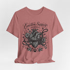 Emotion Support Department Tee — Anatomical Heart Floral Graphic Shirt