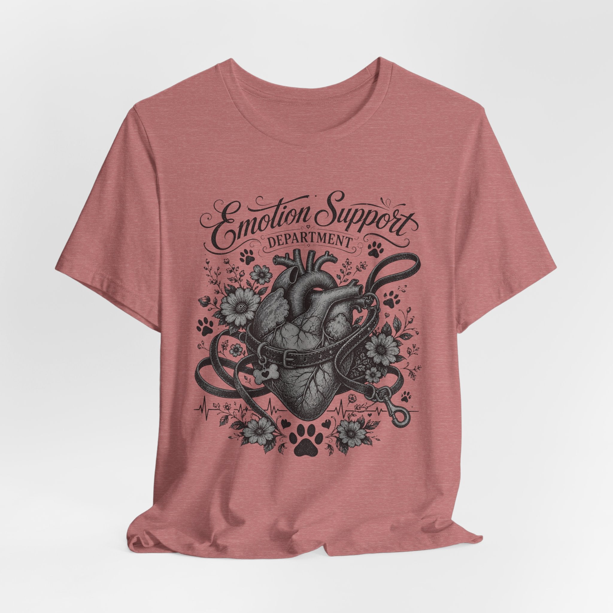 Emotion Support Department Tee — Anatomical Heart Floral Graphic Shirt
