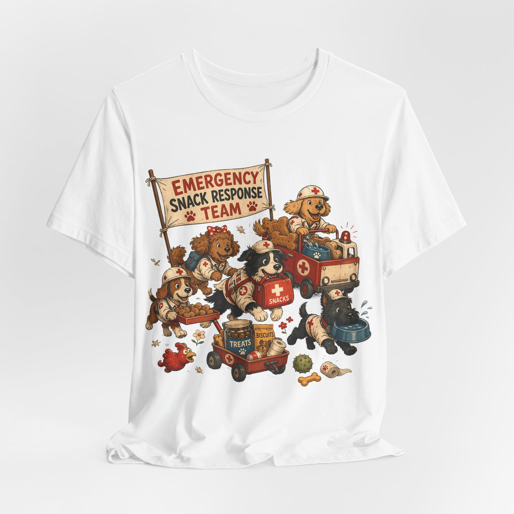 Emergency Snack Response Team T‑Shirt — Cute Rescue Dogs Graphic Tee