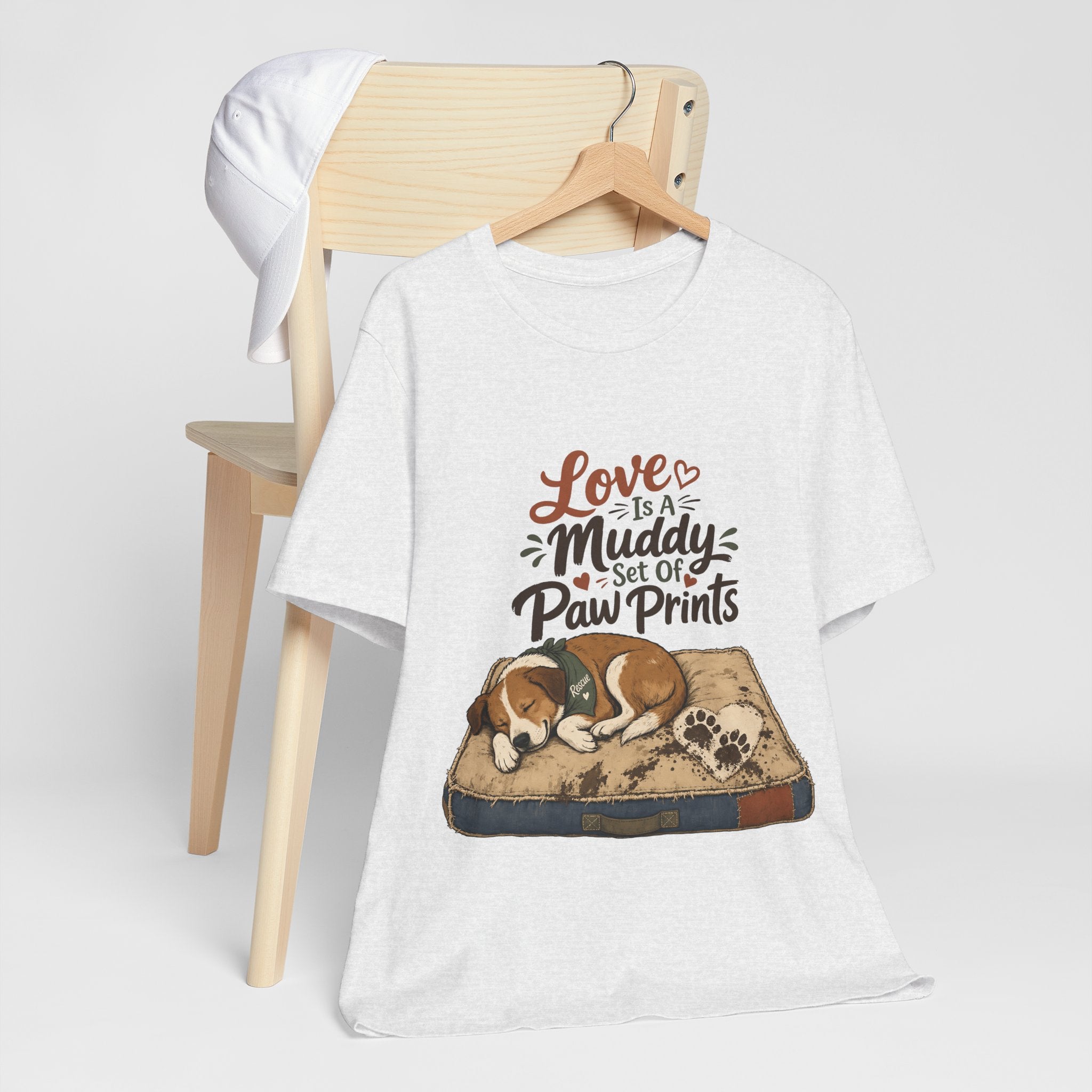 "Love Is A Muddy Set Of Paw Prints" Dog Lover T-Shirt — Dog Mom Graphic Tee