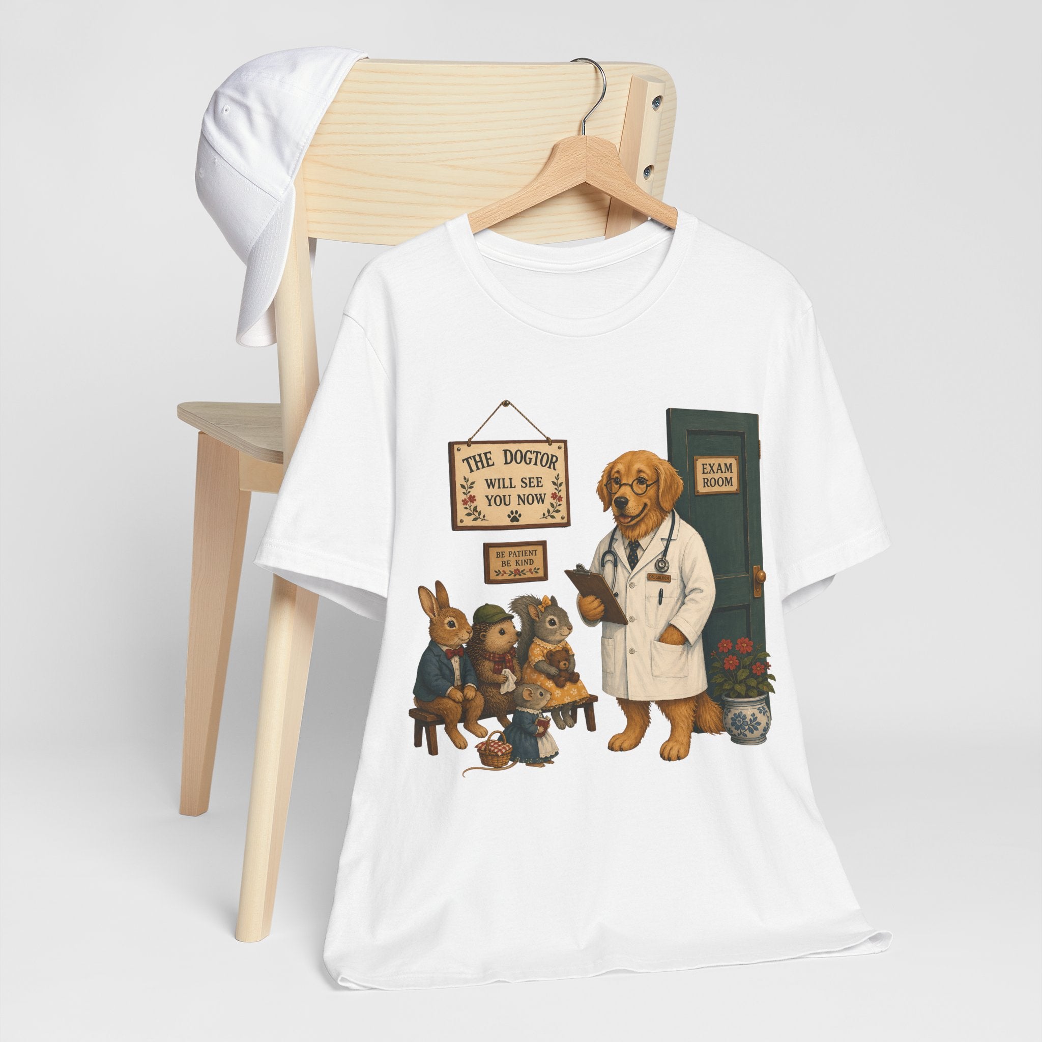 Dog Doctor Tee — Vintage Veterinary Illustration T-Shirt (The Doctor Will See You Now)