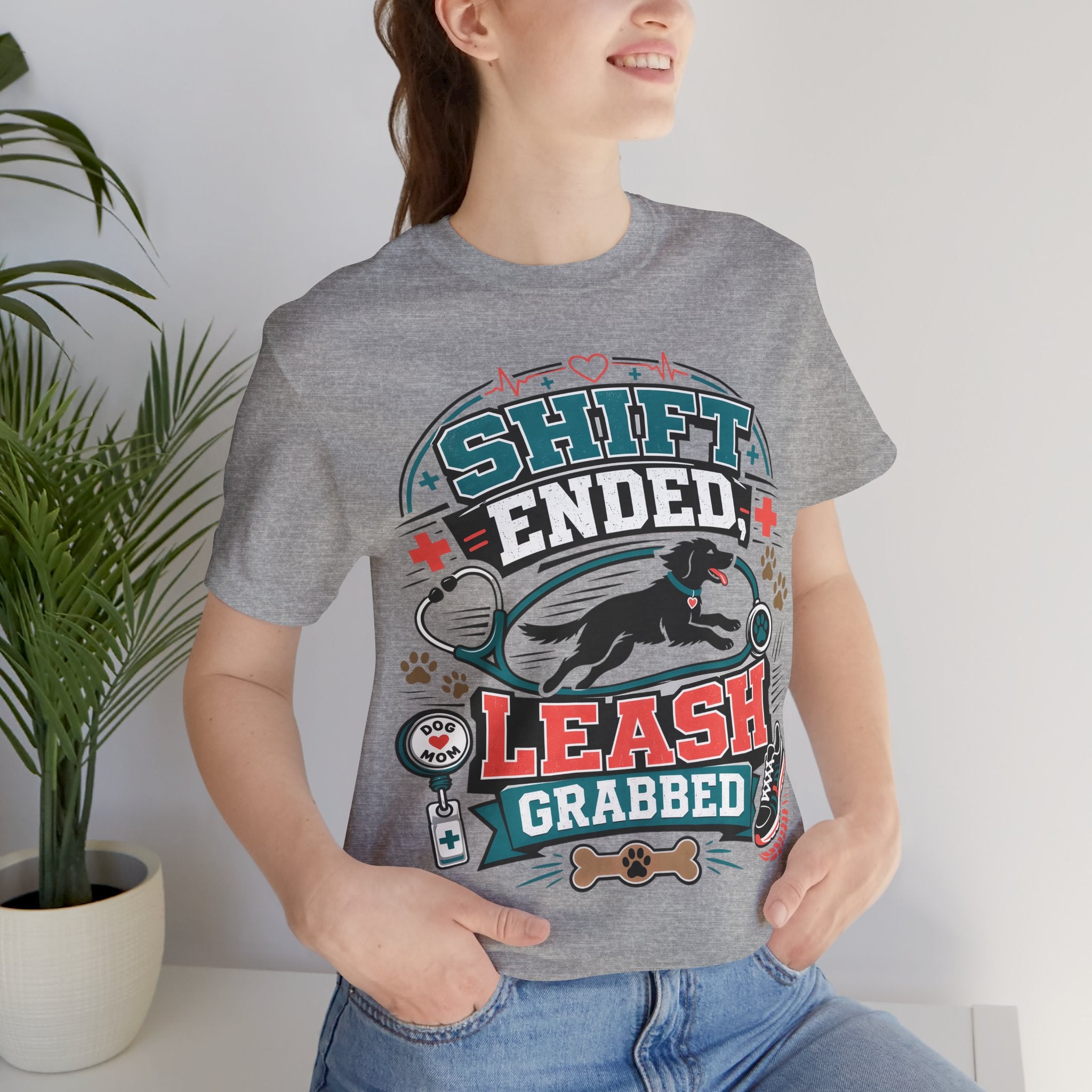 Shift Ended Leash Grabbed Dog Lover Tee