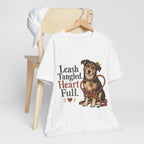 "Leash Tangled, Heart Full" Dog Lover T-Shirt — Dog Mom Graphic Tee