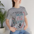 Vital Signs & Tail Wags Tee - Nurse Vet Stethoscope Paw Print T-Shirt