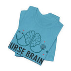 Nurse Brain Dog Mom Heart T‑Shirt - Cute Nurse & Dog Mom Graphic Tee