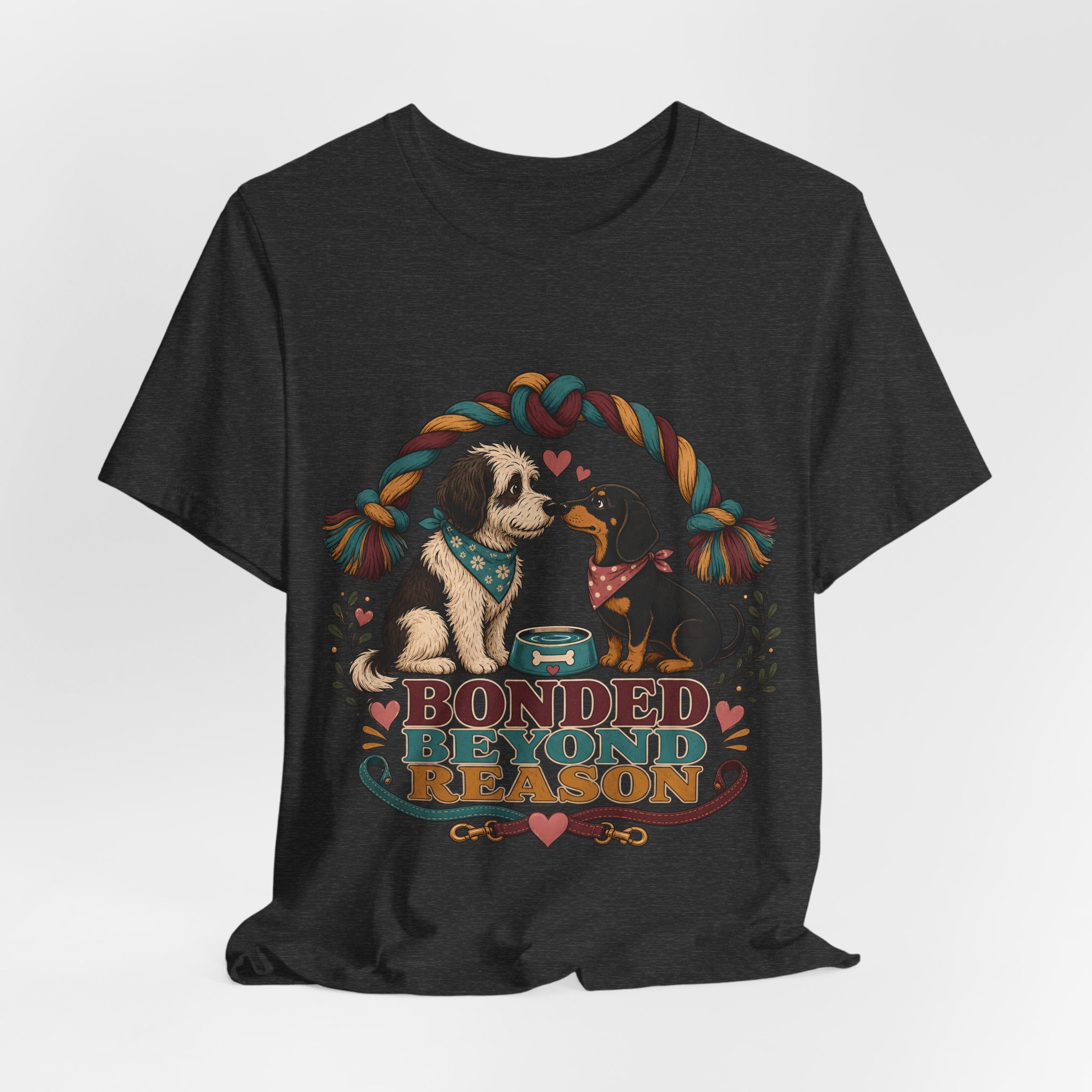 "Bonded Beyond Reason" Two Dogs T-Shirt — Retro Dog Lover Graphic Tee