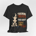"Training Treats Are A Food Group" Dog Lover T-Shirt — Funny Dog Graphic Tee