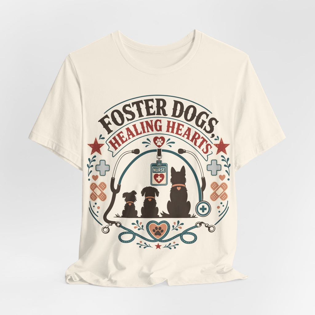 Foster Dogs Healing Hearts T‑Shirt — Rescue Dog Lover Tee