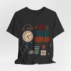 "Up Before Human" T-Shirt — Bold Retro Nurse Shift Graphic Tee