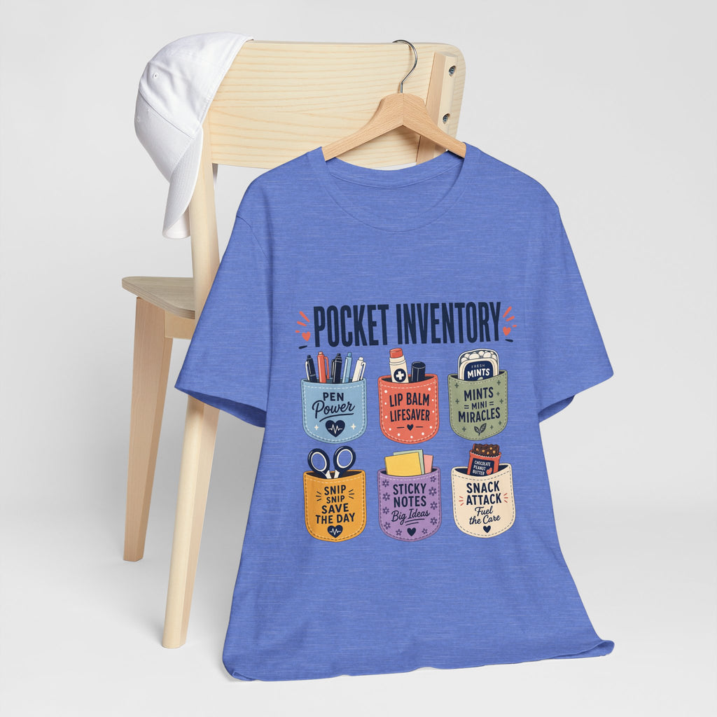 "Pocket Inventory" — Clever Scrub Pocket Nurse T-Shirt