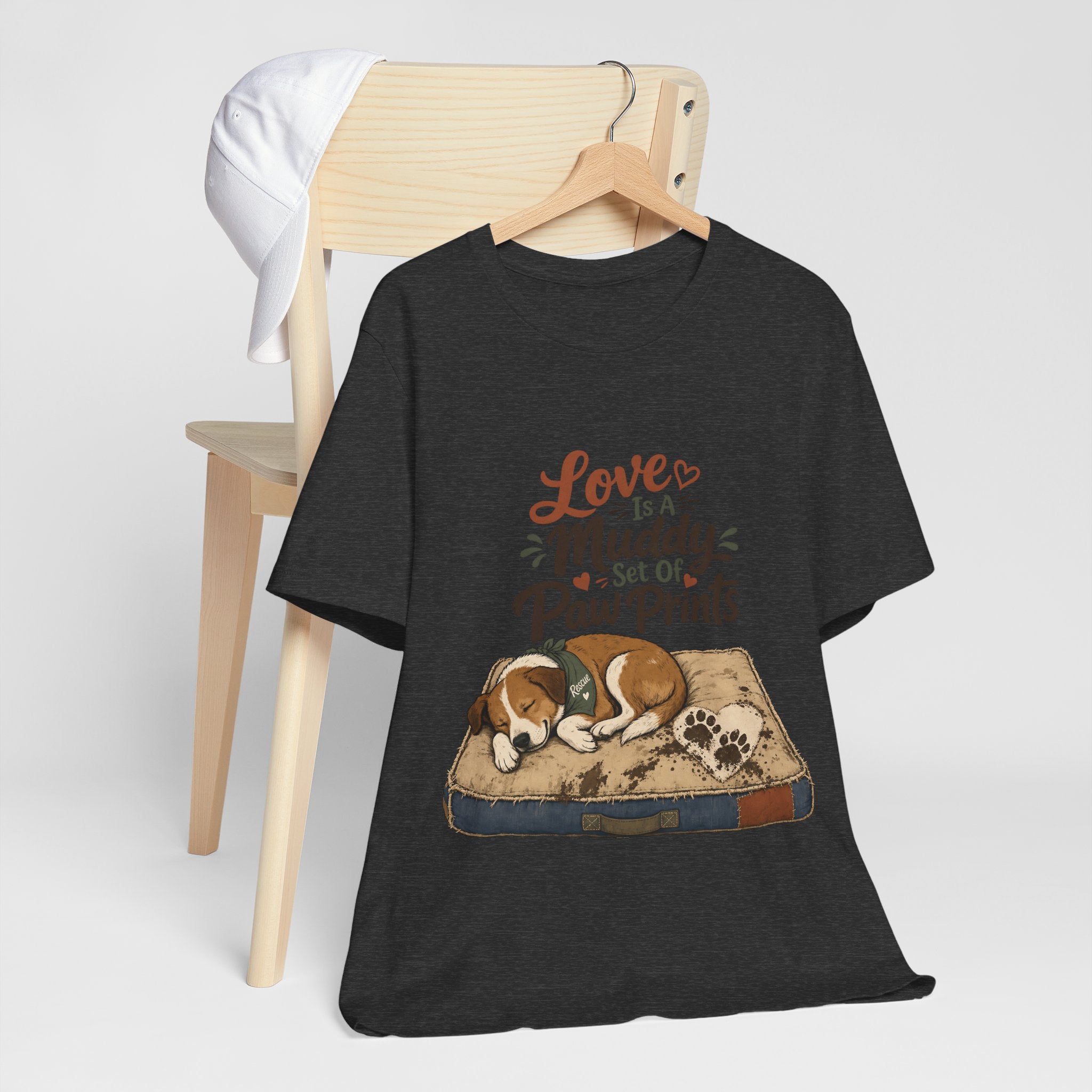 "Love Is A Muddy Set Of Paw Prints" Dog Lover T-Shirt — Dog Mom Graphic Tee