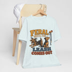"Feral Until The Leash Comes Out" Dog Lover T-Shirt — Funny Dog Graphic Tee
