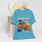 "Snuggle Duty Never Clocks Out" Nurse T-Shirt — Dog Mom Nurse Graphic Tee