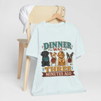 "Dinner Was Three Minutes Ago" T-Shirt — Playful Dog Dinner Graphic Tee