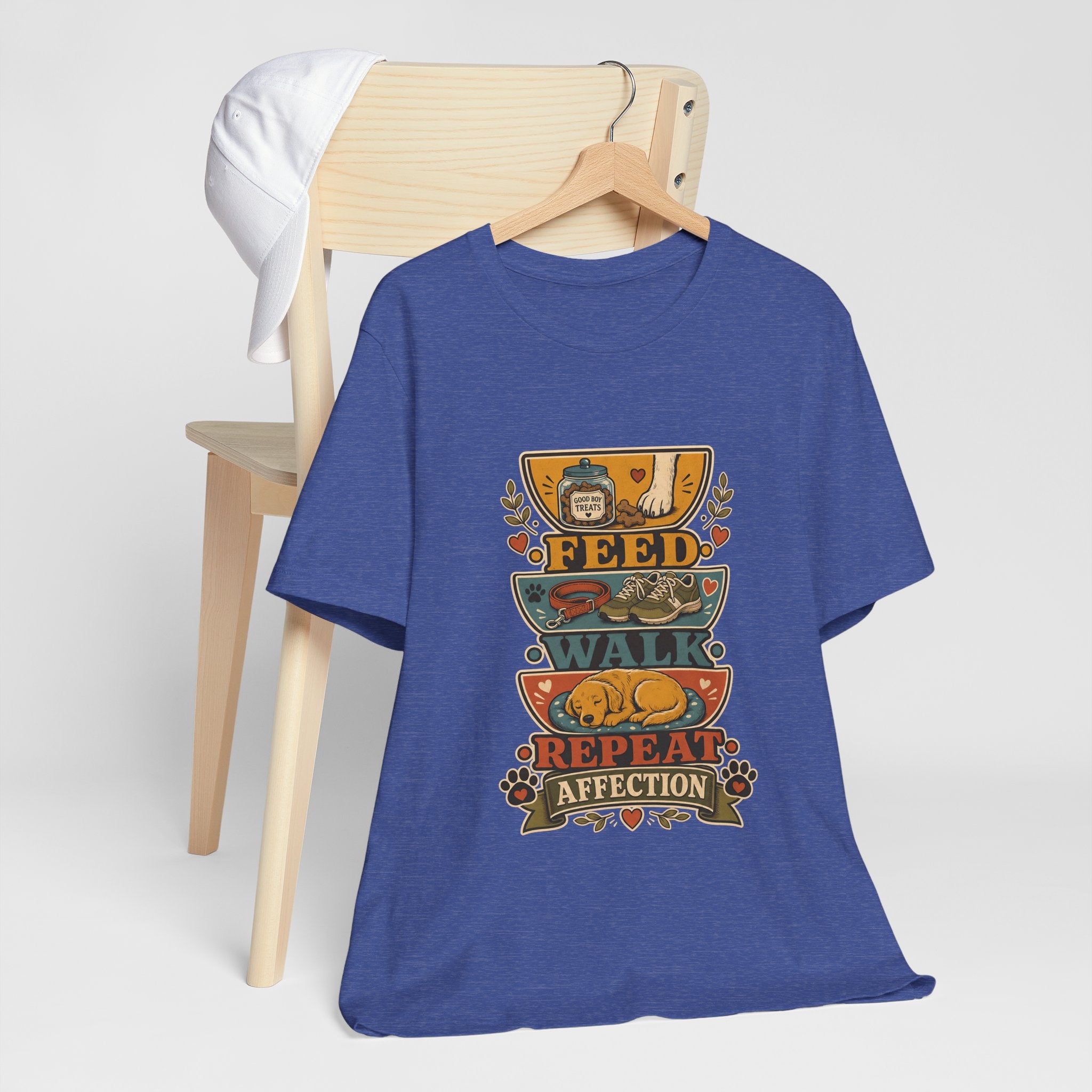 "Feed Walk Repeat Affection" — Retro Dog Mom T-Shirt