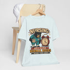 "Nursing: Because Normal Hours Were Too Easy" Nurse T-Shirt — Funny Nurse Graphic Tee
