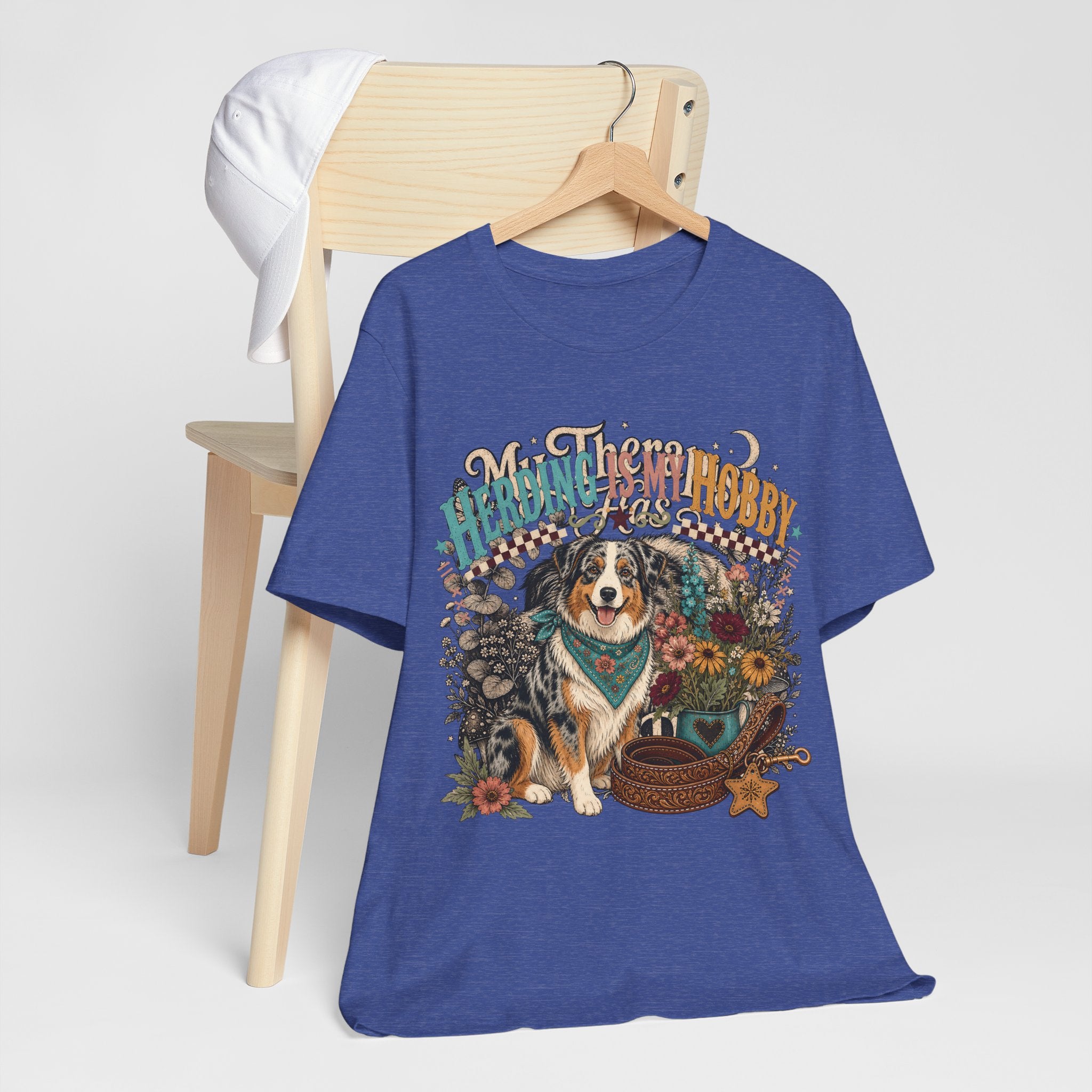 "Herding Is My Hobby" Australian Shepherd T-Shirt — Retro Dog Lover Graphic Tee