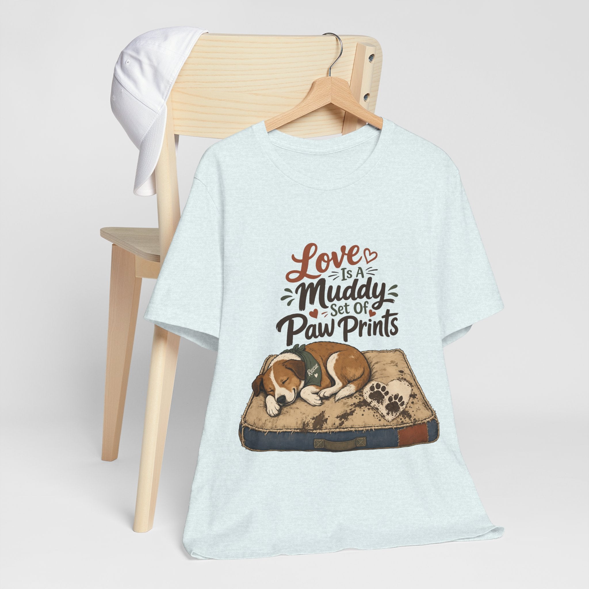 "Love Is A Muddy Set Of Paw Prints" Dog Lover T-Shirt — Dog Mom Graphic Tee
