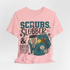 Scrubs, Slobber & Survival Coffee Tee — Funny Vet Nurse Shirt